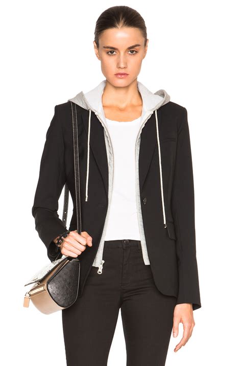 veronica beard blazer with hoodie.